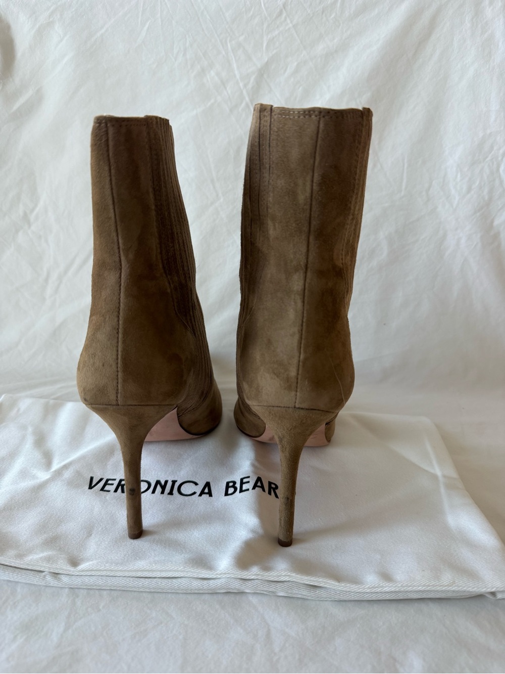 Veronica Beard Lisa Stiletto High-Heel Bootie Taupe Size 8 - Picture 4 of 7